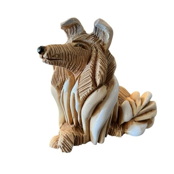 Collie Dog Figurine Ceramic Lying Down Legs Crossed Uruguay Artesania Rinconada - Picture 2 of 7